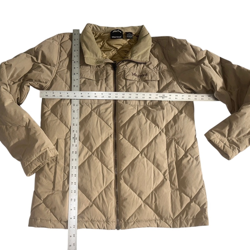 Marmot Men's Beige Tan Quilted Duck Down Burdell Jacket ~ Size L - Picture 10 of 11
